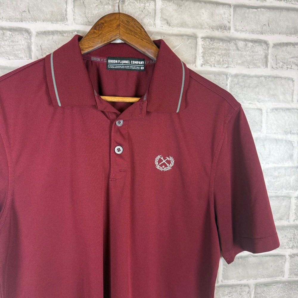 Dixxon Flannel Mens Burgundy D-Sport Polo Shirt Performance Short Sleeve MEDIUM